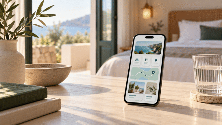 Sfeerbeeld van een digitale gastomgeving op een telefoon